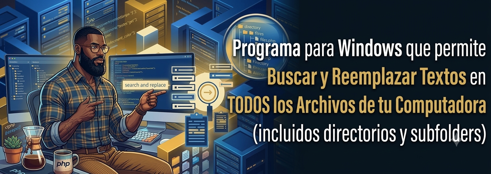 programa Windows para buscar y remplazar textos en todos los archivos de tu laptop o pc